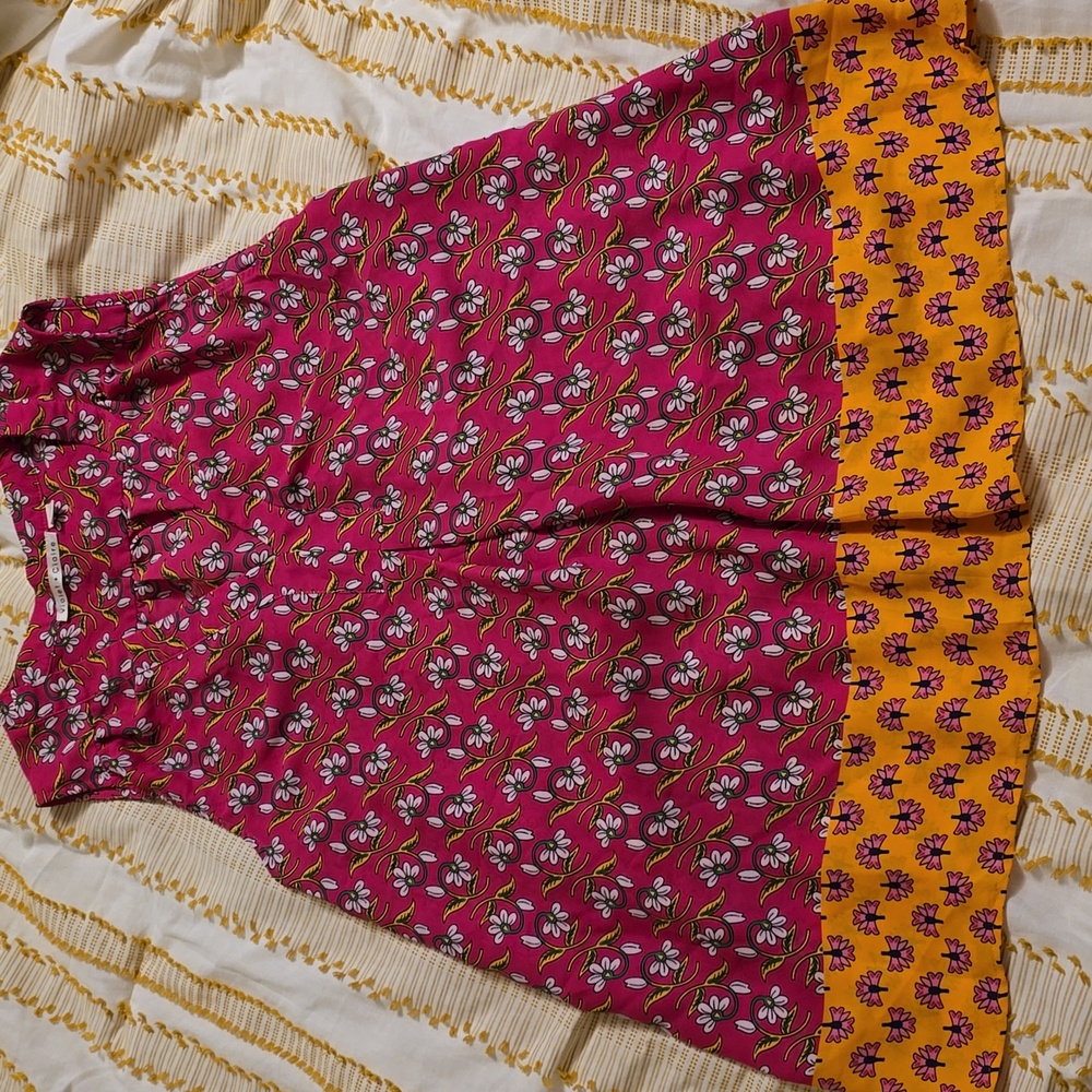Violet & Claire Magenta Pink/Orange/Green Sleeveless Summer Floral Tank Top XL